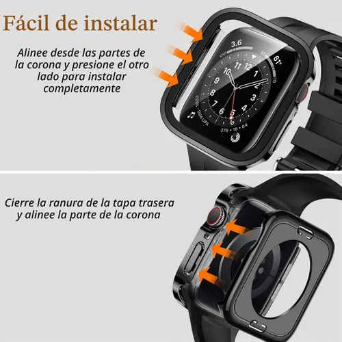 Vista 5 de Amizee 2 en 1 Estuche [Paquete de 2] Compatible con Apple Watch SE 3/2/1 Series 6/5/4 40mm con Protector de Pantalla Integrado, Cubierta Protectora