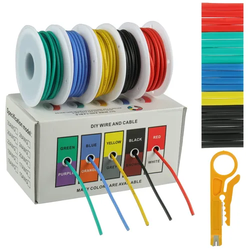 Vista 4 de BOJACK Alambre de silicona de calibre 10 de 10 pies rojo y 10 pies negro flexible 10 AWG alambre de cobre trenzado (paquete de 1 par)