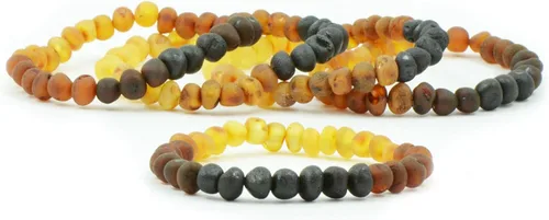 Vista 15 de Pulseras de ámbar crudo para adultos hechas con banda elástica, 7 pulgadas, hechas a mano con cuentas de ámbar báltico sin pulir/certificado