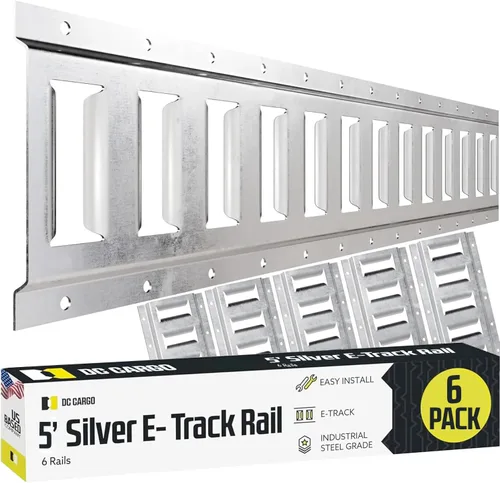 Vista 13 de DC Cargo - Kit de rieles de amarre E Track de 2' (paquete de 10) para garajes, furgonetas, remolques, amarres de motocicleta, montajes de ATV
