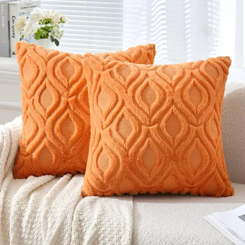 Vista 48 de MIULEE - Juego de 2 fundas de almohada de lana sintética suave y afelpada, fundas decorativas de estilo bohemio para sofá, sala de estar, cama, 16 x