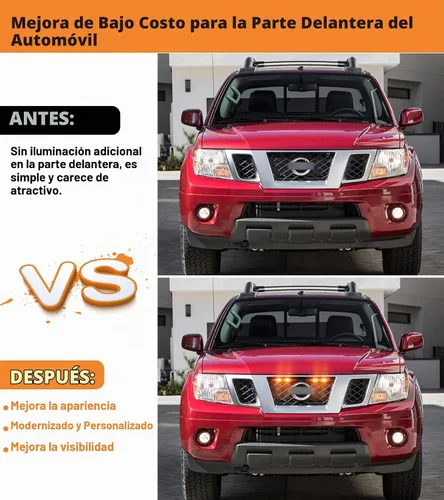Vista 3 de Luces LED para parrilla para Nissan Frontier 2009-2021, 4 unidades, ámbar