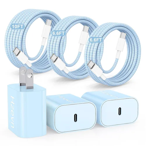Vista 27 de Hzevn Bloque de cargador de pared rápida USB C de 60 W para teléfonos Galaxy S26 Android, paquete de 3 adaptadores de cargador súper rápido