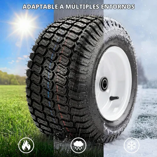 Vista 4 de YITAMOTOR 16X6.50-8 Rueda de cortacésped y conjuntos de neumáticos, 4 capas Negro