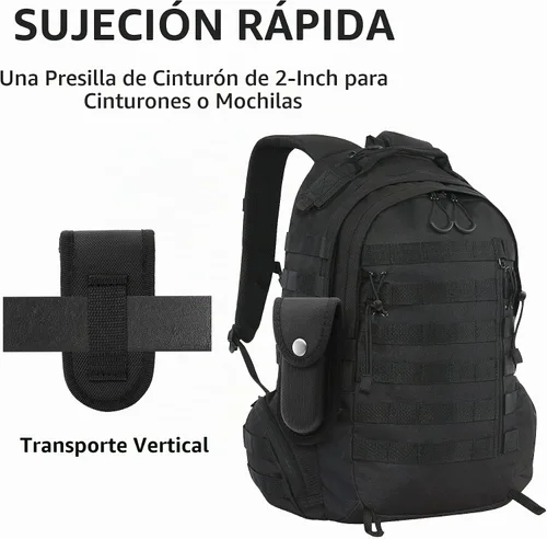 Vista 5 de Funda de nailon para cuchillos de bolsillo, bolsa multiherramienta de 4 pulgadas, funda plegable para cinturón de cuchillo con cierre a presión