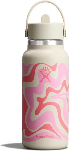 Vista 37 de Hydro Flask Botella de agua – Acero inoxidable aislado – Tapa flexible con popote de boca ancha, antiderrames, a prueba de fugas y recargable