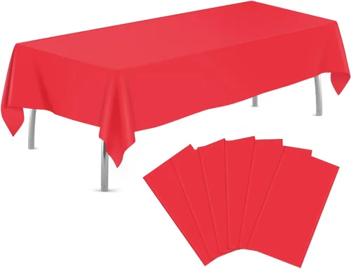 Vista 18 de tujol Paquete de 6 manteles de plástico de 84 pulgadas, manteles redondos desechables, manteles de plástico para fiestas