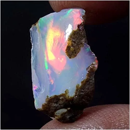 Vista 2 de Thomassilk Qualitygems - Ópalo negro natural etíope crudo en bruto, piedra natal ópalo, arco iris, ópalo de fuego, lote de 7.65 quilates. Ópalo
