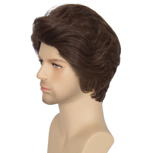 Vista 7 de Peluca para hombre de los años 70 y 80 Missuhair Prince, peluca corta ondulada de pelo lanudo anime, cosplay, peluca de Halloween
