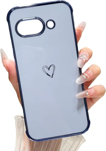 Vista 66 de ZTOFERA Funda diseñada para Google Pixel 7a, bonito diseño de corazones de amor con borde chapado y protección de lente de cámara, para Google Pixel