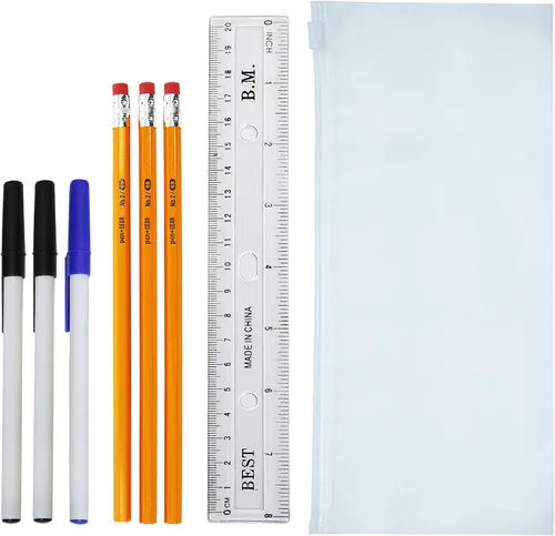 Vista 7 de Paquete de 24 mochilas escolares de 17 pulgadas con kits de 17 piezas de suministros escolares, paquete a granel esencial para estudiantes