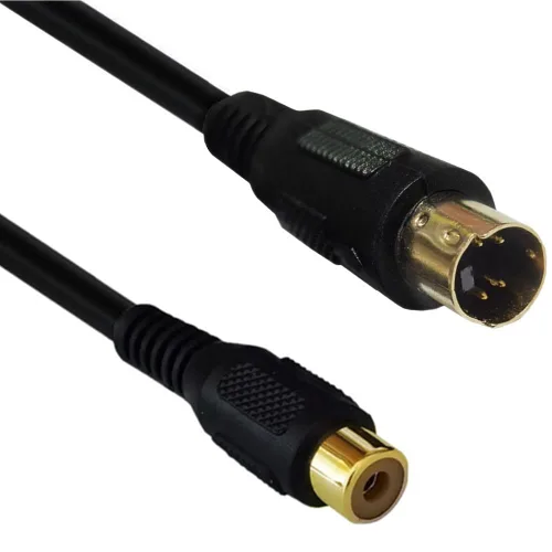 Vista 5 de Cable S-Video a RCA chapado en oro compuesto RCA hembra a 4 pines Mini DIN Terminal macho AV estéreo Cable de conversión de audio S-Video -2PCS 15CM
