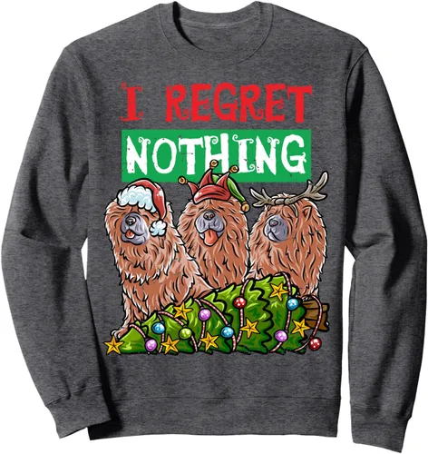 Vista 5 de Chow Chow Santa Claus Elf Reindeer Christmas Dog Sweatshirt