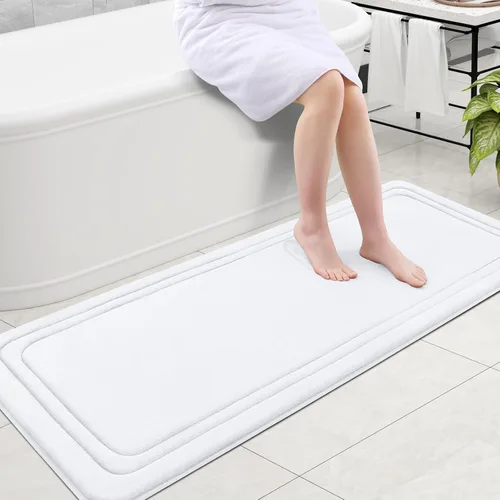 Vista 21 de Grandaily Alfombra de Baño de Espuma Viscoelástica 24x16, Ultra Suave, Antideslizante y Absorbente, Alfombras de Baño Lavables a Máquina y Secables