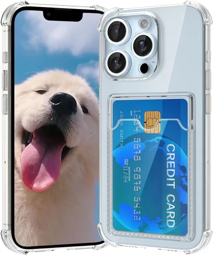 Vista 17 de Funda compatible con iPhone 13 con tarjetero, funda tipo cartera, transparente, delgada, suave, protectora a prueba de golpes, antiarañazos, funda