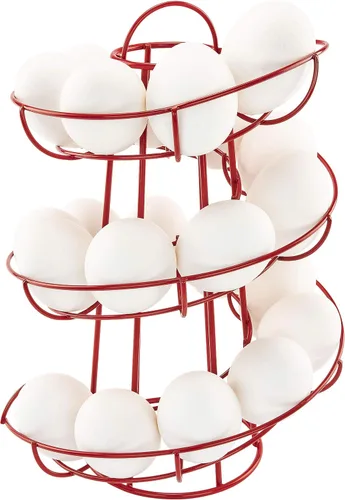 Vista 8 de Southern Homewares tobogán para huevos, dispensador en espiral con diseño moderno de primera calidad, se puede colgar, plateado, Negro