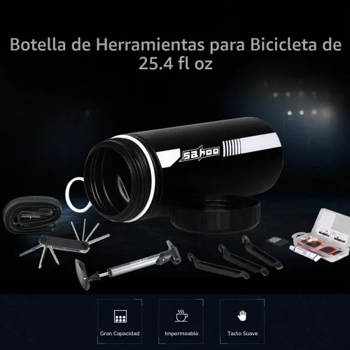 Vista 6 de HUIOP Botella de almacenamiento de herramientas, 25.4 fl oz Botella de almacenamiento Pod Ciclismo Bicicleta de almacenamiento de herramientas