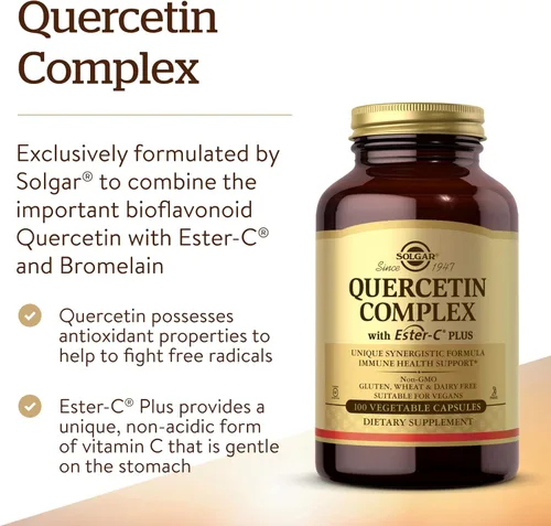 Vista 3 de Solgar – Quercetin Complex con Ester-C Plus Cápsulas Vegetales, E2319, 1, 1