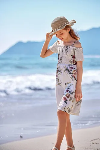 Vista 7 de Arshiner Vestido casual de verano floral sin mangas para niñas de 4 a 13 años