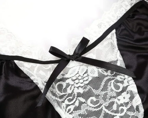 Vista 5 de SHESHY Women Sexy Lingerie Maid Cosplay Exotic Costume French Naughty Cute Lace Dress Lingerie Babydoll Sleepwear
