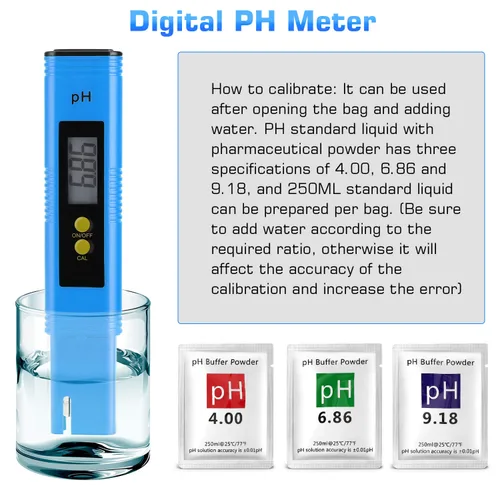 Vista 7 de Medidor de pH para agua de cultivos hidropónicos, medidor digital de ph alta precisión 0.01 con rango de medición de pH 0-14, medidor de bolsillo