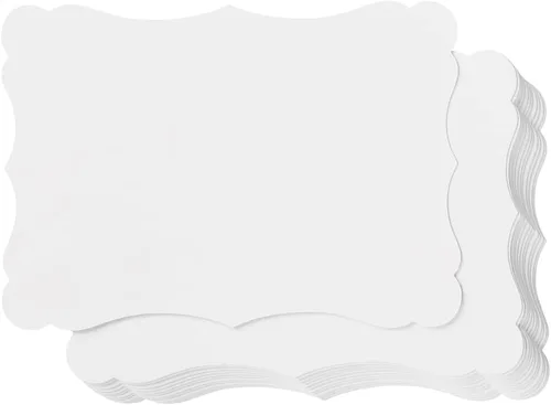 Vista 9 de Paquete de 50 tarjetas de kraft en blanco de cartulina gruesa marrón, tarjetas de felicitación para manualidades, tarjetas de regalo, menús, baby