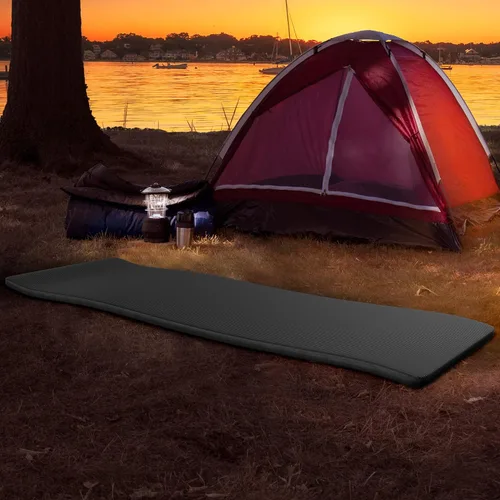Vista 4 de Wakeman Outdoors - Colchoneta de dormir de espuma para acampar, almohadilla impermeable de 1.25 pulgadas de grosor con correas de transporte