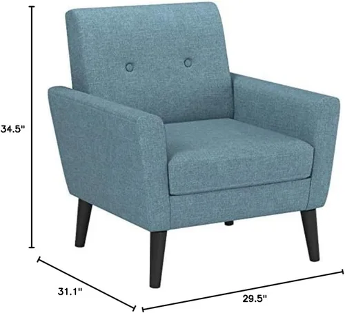 Vista 2 de Christopher Knight Home Sienna Mid-Century - Silla de club de tela moderna, color azul