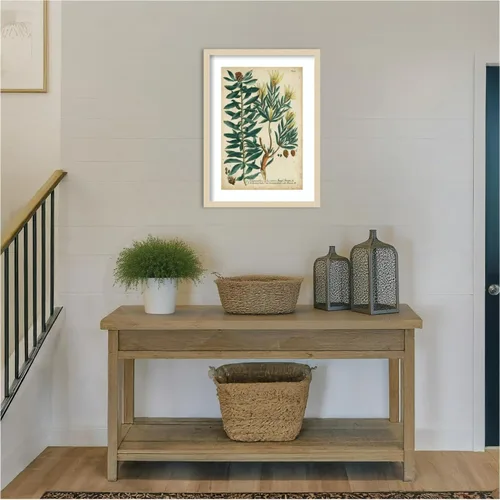 Vista 7 de Amanti Art Lienzo decorativo enmarcado para pared, 25 x 19 pulgadas, follaje y fruta de Weinmann n.º 4 por Johann Wilhem Weinmann, arte de pared