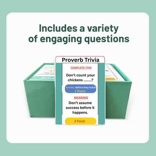 Vista 4 de Proverbios Juegos de trivia, preguntas con respuestas y significados Divertidos juegos de mesa para fiestas familiares, noche de juegos