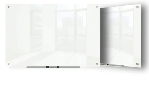 Vista 21 de J&J worldwide Pizarra blanca de vidrio magnético negro de 47 x 35 pulgadas, sin marco, de vidrio templado, borrado en seco, para montaje en pared