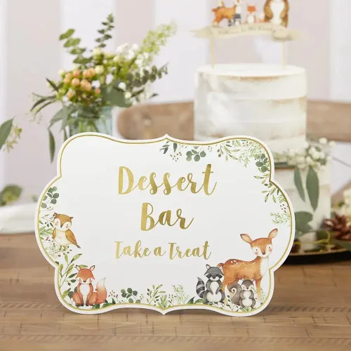 Vista 3 de Kate Aspen Decoraciones de baby shower de bosque, kit de letreros decorativos (8 letreros diferentes, letrero de bienvenida para baby shower y más)
