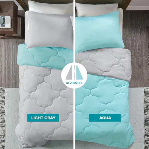 Vista 5 de Comfort Spaces Vixie Juego de Edredón Reversible - Cubierta Acolchada Geométrica Casual de Moda, Ropa de Cama Acogedora Alternativa de Plumón