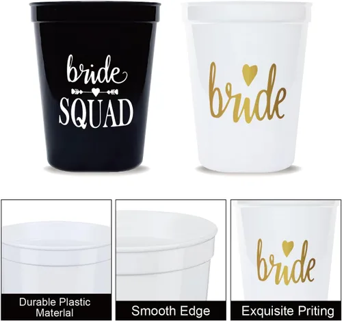 Vista 3 de PartyGifts&beyond Vasos de plástico para despedida de soltera, paquete de 13 tazas de plástico para dama de honor, despedida de soltera, decoración