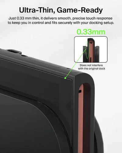 Vista 6 de Belkin TemperedGlass - Protector de pantalla antirreflectante para Nintendo Switch de dureza 2-9H, delgado, resistente a los arañazos, incluye marco