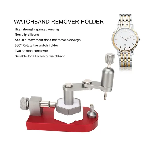 Vista 4 de Pulsera de reloj de alta resistencia, soporte de acero inoxidable para correa bilateral, herramientas y kits de reparación de tornillos de alta
