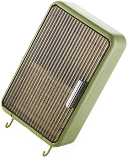 Vista 9 de Organizador de palillos montado en la pared, a prueba de polvo, almacenamiento de utensilios de cocina con tapa, adecuado para cucharones, tenedores