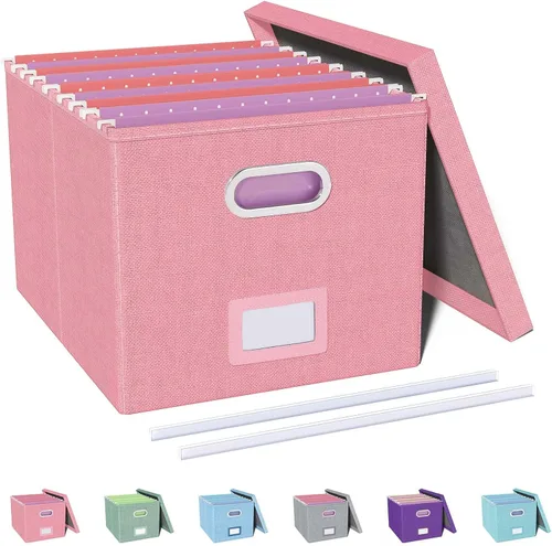 Vista 45 de Oterri Organizador de Archivos, Caja de Archivos, Gabinete de Archivos para Almacenamiento de Carpetas de Archivos Tamaño Carta, Organizador
