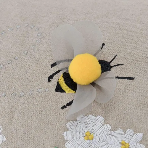Vista 4 de KINGROSE Funda de almohada con diseño de abeja de miel, funda de cojín bordada para sofá, dormitorio, sofá, sala de estar, 14 x 24 pulgadas