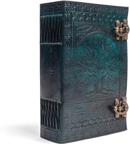 Vista 6 de TUZECH 600 Páginas Diario de Cuero Grande Hecho a Mano Diario de Cuero Grabado Árbol de la Vida Libro de Sombras Cuaderno de Escritura Siete Chakras