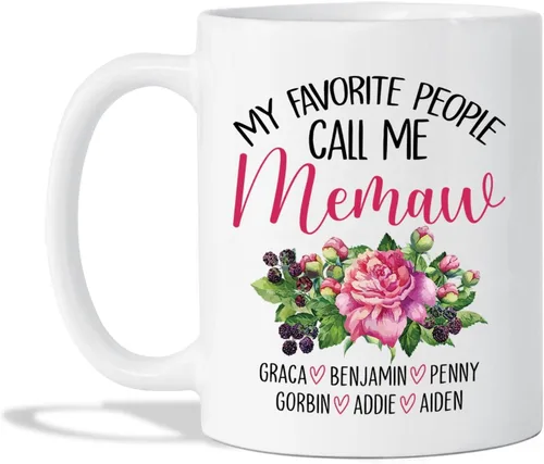 Vista 12 de Taza de café con texto en inglés "Best Memaw Ever", taza de cerámica personalizada con memaw única, taza de cerámica con la frase "Best Memaw Ever