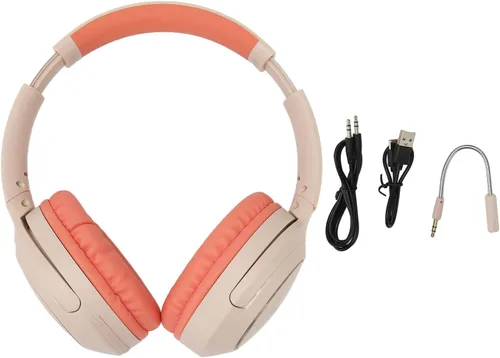 Vista 7 de Auriculares Bluetooth, auriculares para juegos sobre la oreja con micrófono, control de volumen y auriculares plegables, 2 modos con cable