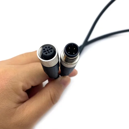 Vista 2 de Cable conector macho a hembra M12, un código de alambre de moldeo recto hembra a macho Sensor de aviación Cable eléctrico de PVC 250V 4A AC/DC Cable