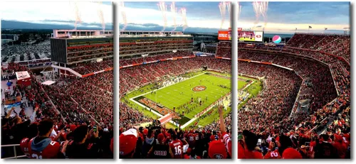 Vista 33 de TUMOVO MetLife Stadium - Decoración de pared de Nueva York, 3 piezas, lienzo, arte de pared para decoración del hogar, juegos de fútbol americano