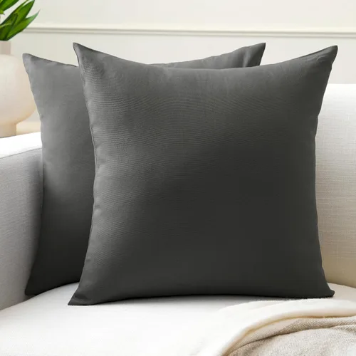 Vista 58 de Encasa XO Juego de 2 fundas de almohada de 12 x 12 pulgadas, color beige, sin rellenos, fundas de almohada de algodón para sala de estar, cama