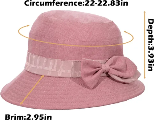 Vista 4 de Sombrero de pescador plegable para mujer, sombrero de ala ancha, sombreros de sol Kentucky Derby Church Sombreros para señoras Cloche Bowler Sun Hat
