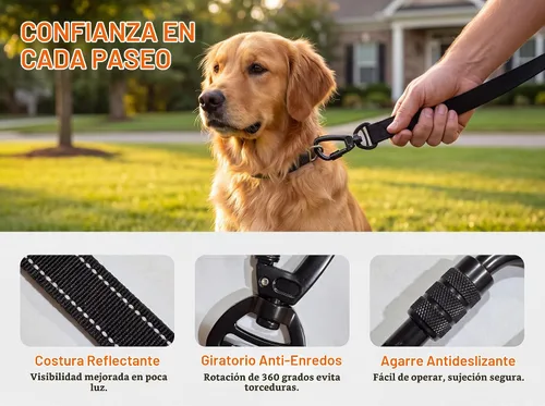 Vista 2 de Correa elástica para perros grandes que tiran, resistente de 6 pies