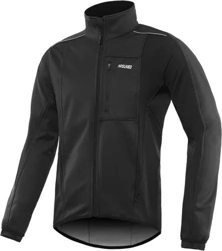 Vista 7 de Chaqueta térmica para ciclismo (tejido Softshell, resistente al viento, impermeable, 15K) de ARSUXEO