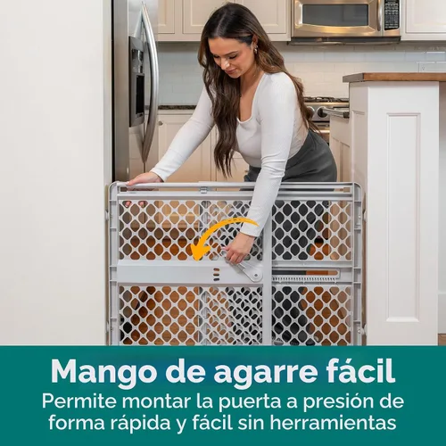 Vista 3 de MYPET Puerta universal para mascotas: 26" - 42" Puerta de perro de ancho para puertas con ajuste a presión o accesorios de puerta oscilante Tipos