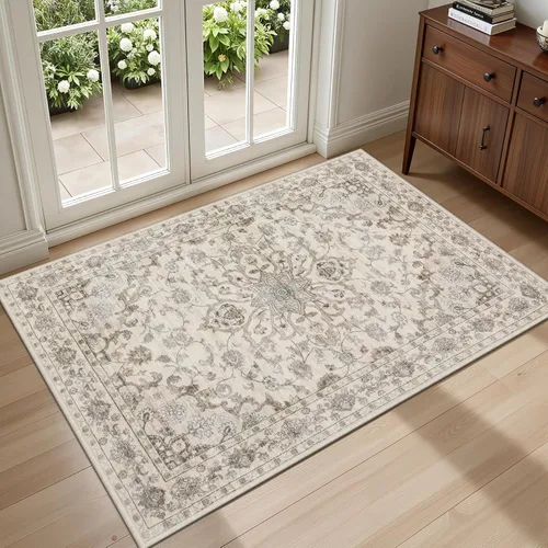 Vista 35 de Alfombras de área de 2x3 para sala de estar: alfombra vintage Beige